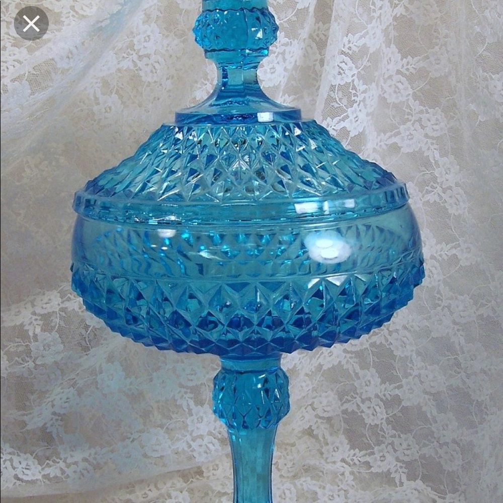 Vintage depression glass candy dish